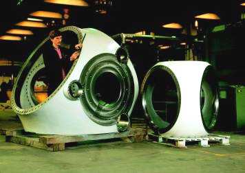 Rotor under fremstilling. Foto: Vestas Wind System A/S